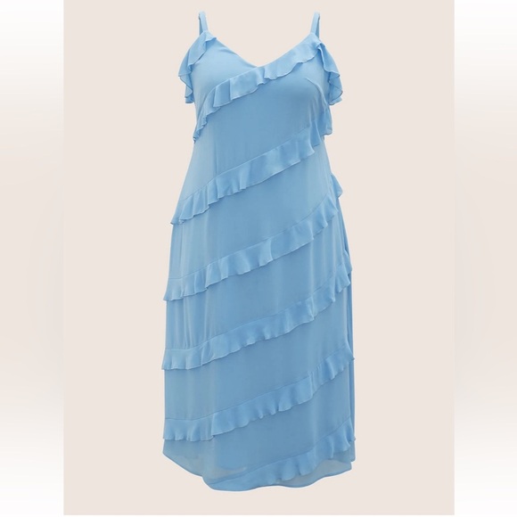 BloomChic V Neck Ruffle Trim Elastic Waist Cami Dress - Picture 7 of 8